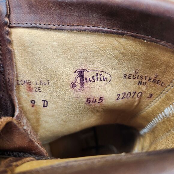 Justin Kiltie Logger Boots Mens Sz 9 D Brown Leather Lace Up Soft Toe Work Ranch - Picture 10 of 11